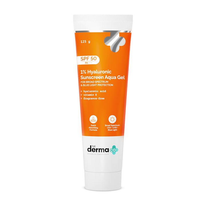 The Derma Co 1% Hyaluronic Sunscreen Aqua Gel with SPF 50 & PA++++(125g)