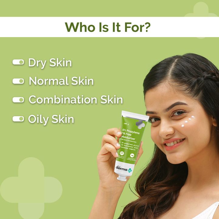 The Derma Co 5% Propylene Oil-Free Moisturizer with Propylene Glycol & Hyaluronic Acid (100 g)
