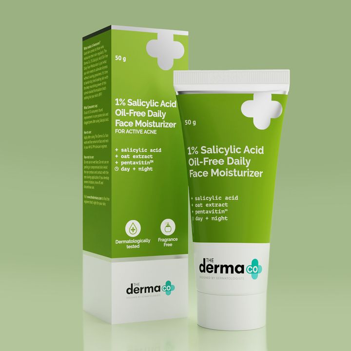 The Derma Co 1% Salicylic Acid Oil-Free Moisturizer For Face with Oat Extract  (50 g)