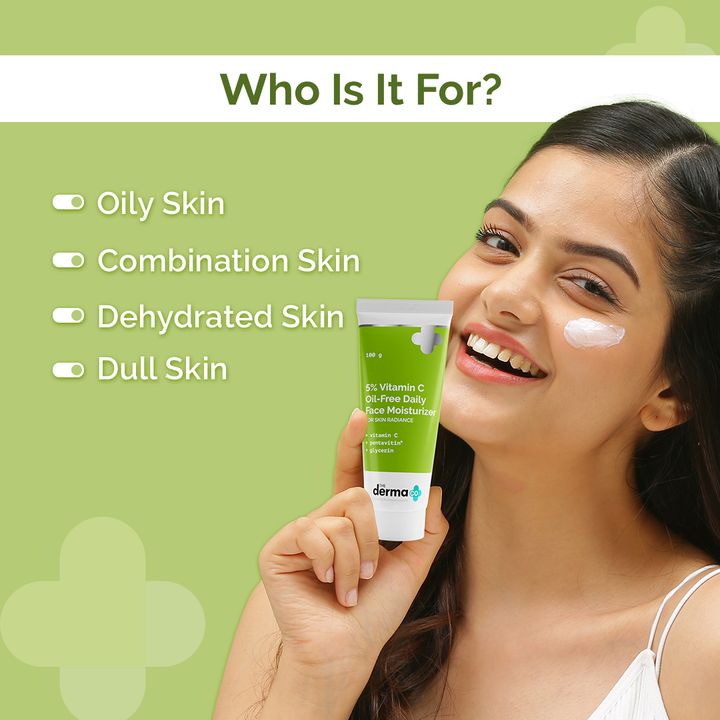 The Derma Co 5% Vitamin C Oil-Free Daily Face Moisturizer for Skin Radiance (100 g)