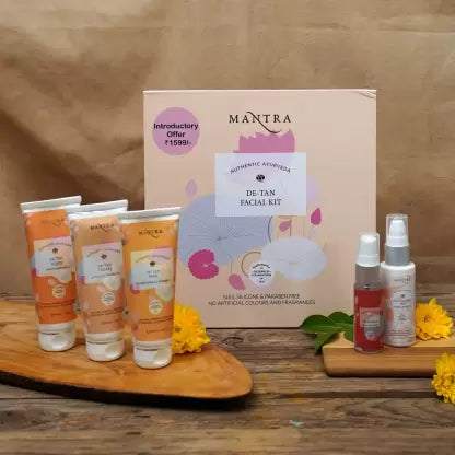MANTRA De-Tan Facial Kit | Sles, Silicone & Paraben Free | No Artificial Colours  (230 ml)