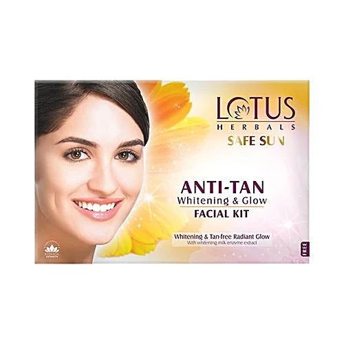 Lotus Herbals Safe Sun Anti Tan Whitening & Glow 4 In 1 Facial Kit (160g)