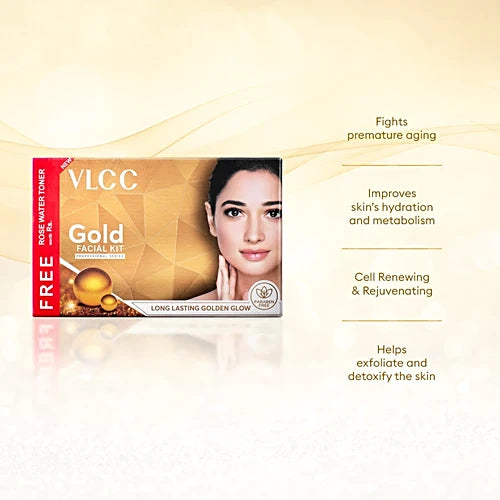 VLCC Gold Facial Kit, 300 g With Free 100 ml Rose Water Toner