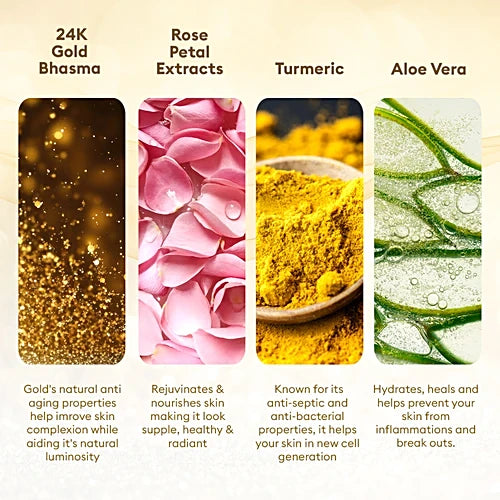 VLCC Gold Facial Kit, 300 g With Free 100 ml Rose Water Toner