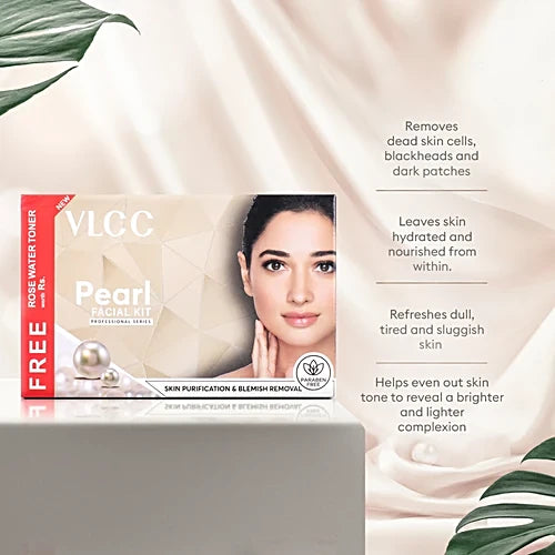 VLCC Pearl Facial Kit with Free Rose Water Toner For Bright skin (400 g)