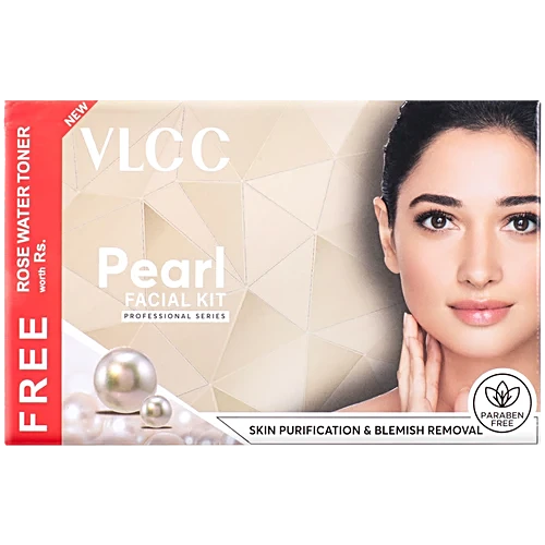 VLCC Pearl Facial Kit with Free Rose Water Toner For Bright skin (400 g)