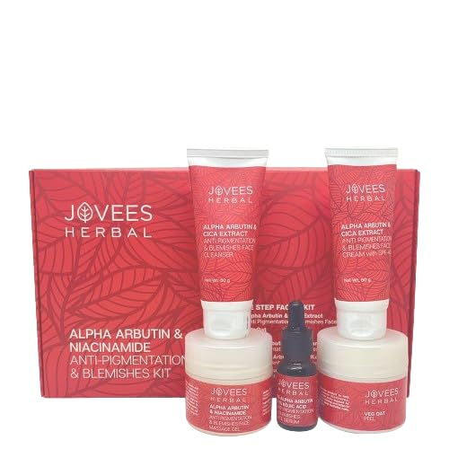 Jovees Alpha Arbutin & Niacinamide Anti Pigmentation & Blemishes Facial Kit | For Pigmentation & Blemishes | For Multiple Use | Improves Uneven Skin Tone