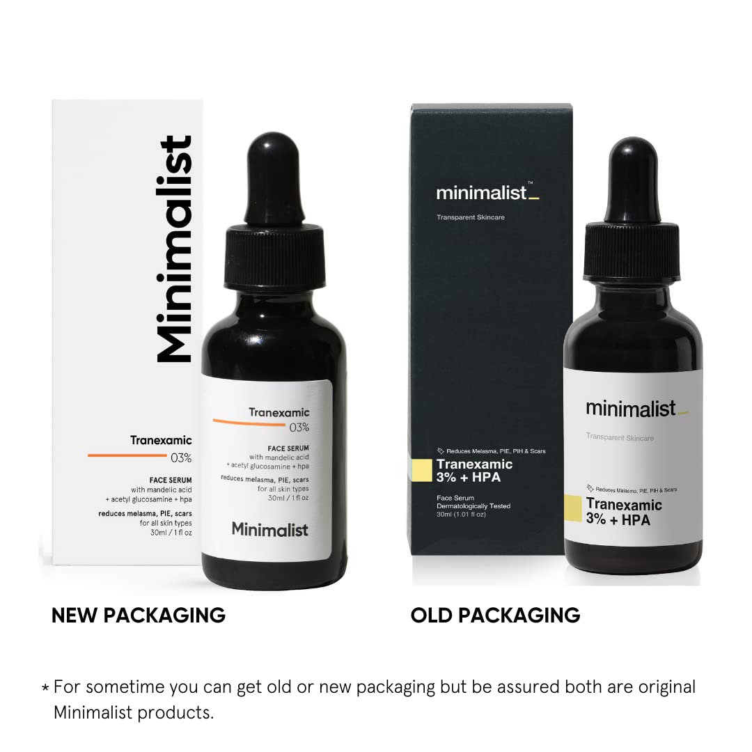 Minimalist 3% Tranexamic Acid Face Serum For Melasma- Acne Scars- Hyperpigmentation Or Erythema (PIH/PIE) (30ml)