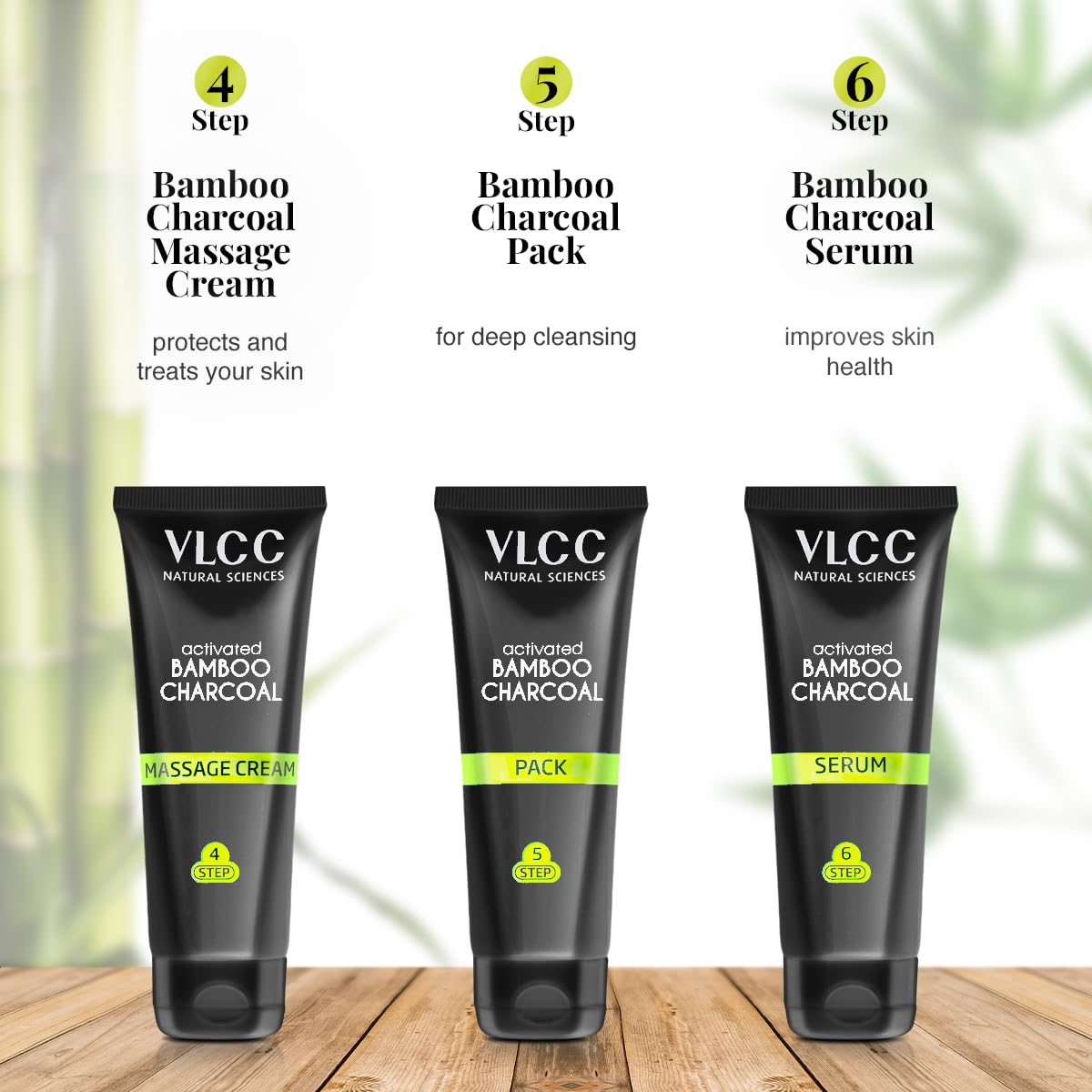 VLCC Activated Bamboo Charcoal Facial Kit, for Purified & Glowing Skin (300 g)