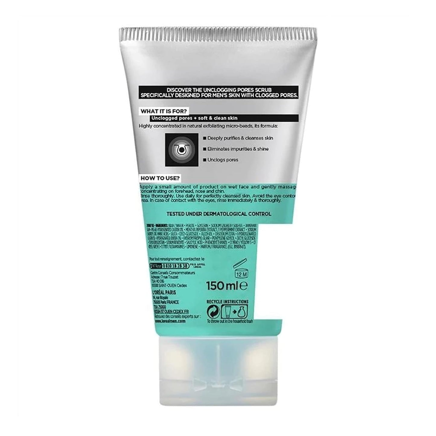 L'Oreal Paris Men Expert Face Scrub, Hydra Energetic Deep Exfoliating Face Wash for Men (100 ml)