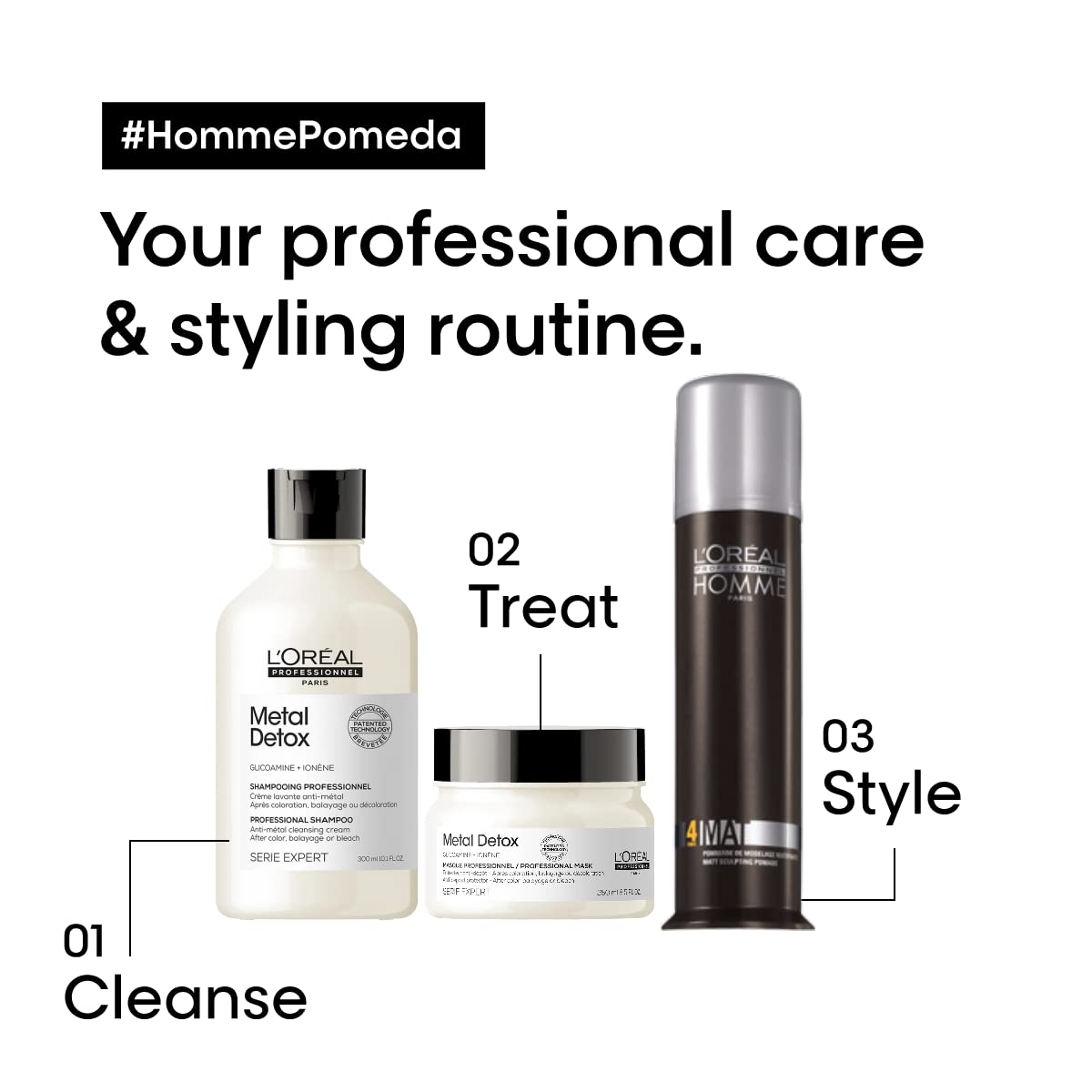 L'Oreal Professionnel Paris Homme Force - 4 Mat Matt Sculpting Pomade (80ml)