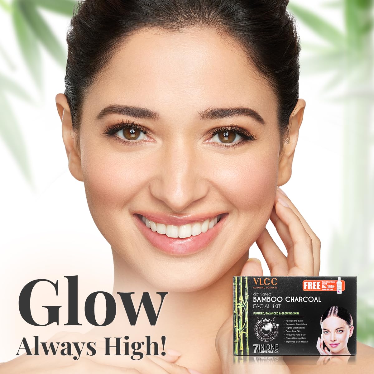 VLCC Activated Bamboo Charcoal Facial Kit, for Purified & Glowing Skin (300 g)