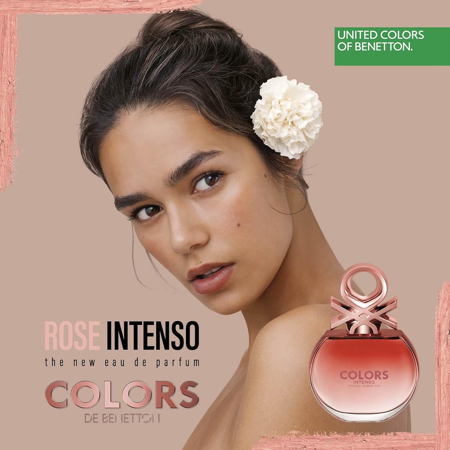 United Colors Of Benetton Intenso Eau De Parfum - Colors Rose, Long-Lasting Fragrance, For Women (80 ml)
