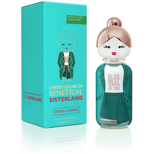 United Colors Of Benetton Sisterland Eau De Toilette - Green Jasmine, Long-Lasting Fragrance (80 ml)