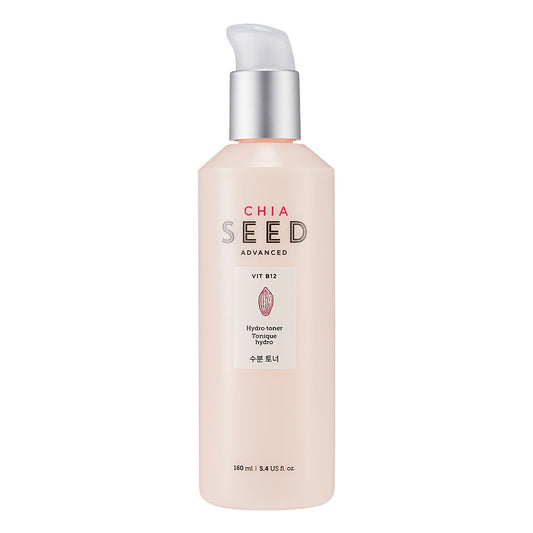 The Face Shop Chia Seed Hydro Toner with Vit B12 & Hyaluronic Acid, Face Toner for 24HR Hydration (160ml)