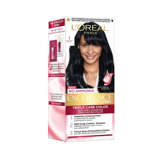 L’Oreal Paris 1 Black Excellence Creme Triple Care Colour 24Ml + 26G