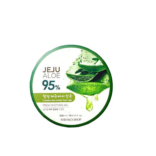 The Face Shop Korean Jeju Aloe Vera Soothing Gel with Vitamin E for Face, Body & Hair (300ml)