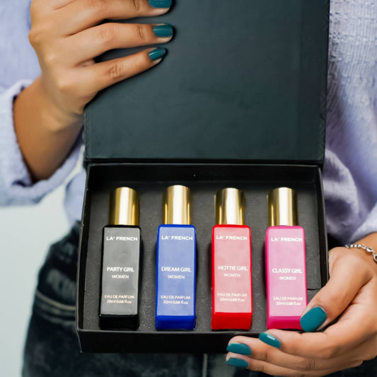 LA' French Party Girl, Dream Girl, Hottie Girl, Classy Girl Luxury Perfume Gift Set For Her (4Pcs)