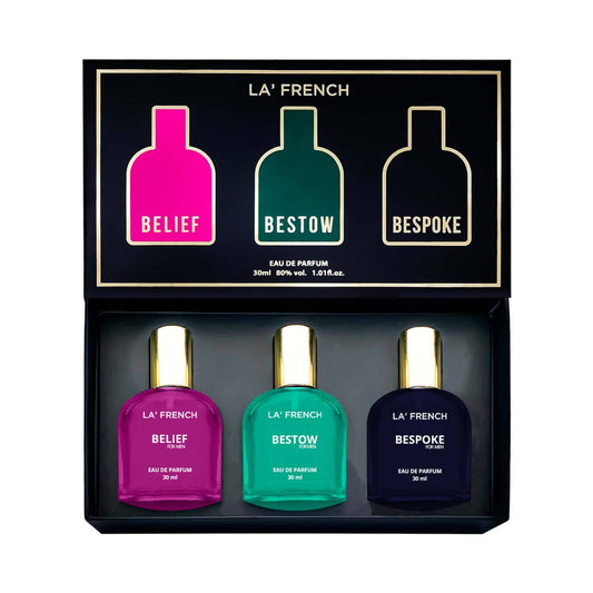 LA' French Belief, Bestow & Bespoke Perfume Gift Set For Men (3Pcs)