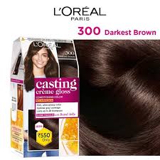 L'Oreal Paris Casting Creme Gloss Hair Color, 300 Darkest Brown, 87.5g+72ml