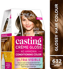 L'Oreal Paris Casting Creme Gloss Ultra Visible Hair Color - Light Golden Brown 632