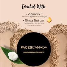 FACES CANADA  Weightless Stay Matte Compact SPF20 Vitamin E & Shea Butter 9g