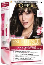 L'Oreal Paris Excellence Creme Hair Color, 3 Dark Brown/Natural Darkest Brown
