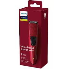 PHILIPS BT1235/18 Trimmer 60 min Runtime 4 Length Settings (Maroon)