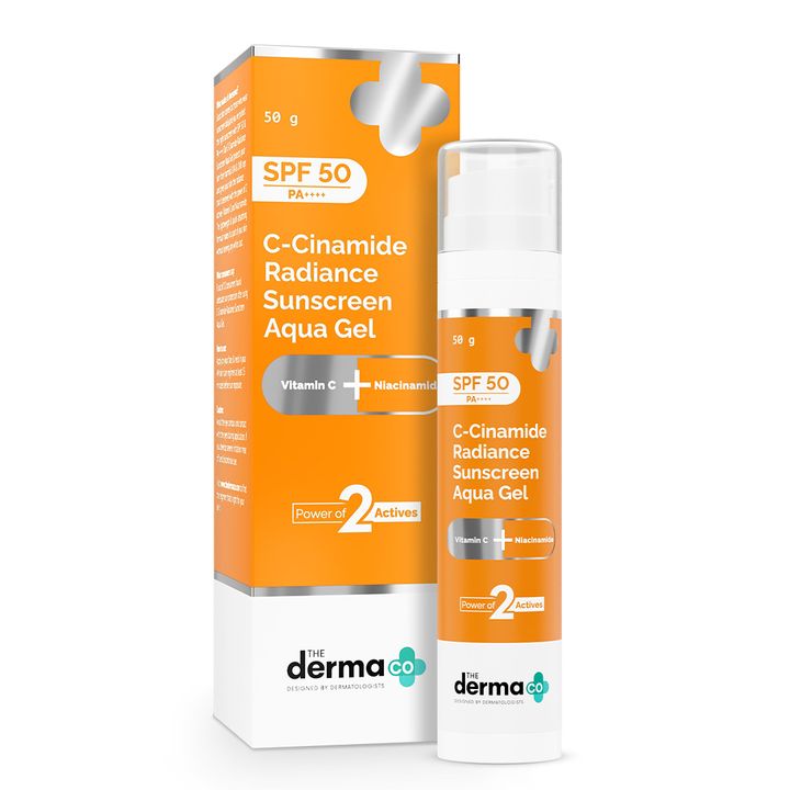 The Derma Co C-Cinamide Radiance Sunscreen Aqua Gel with SPF 50 & PA++++(50g)
