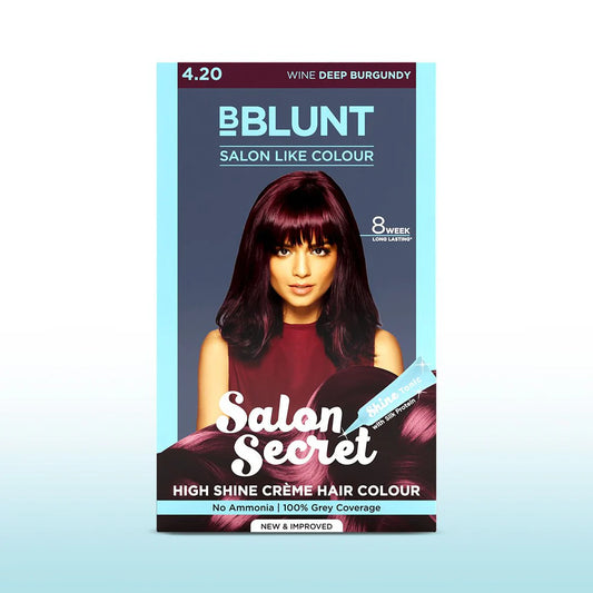 BBLUNT Salon Secret High Shine Crème Hair Colour - Wine Deep Burgundy - 100 g