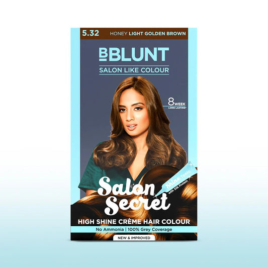 BBLUNT Salon Secret High Shine Crème Hair Colour - Honey Light Golden Brown - 100 g