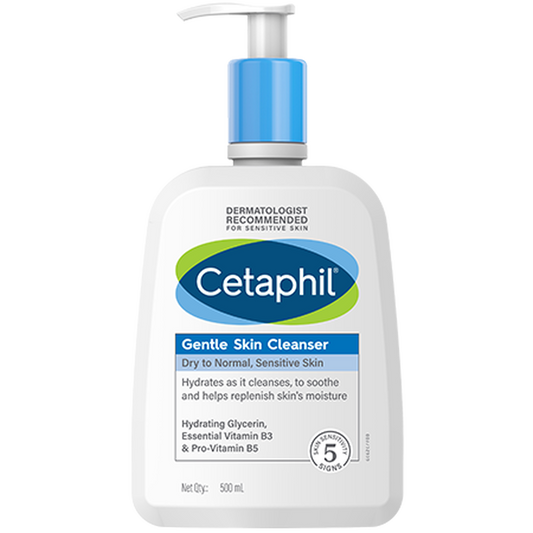Cetaphil Gentle Skin Cleanser Dry to Normal Skin with Niacinamide Dermatologist Recommended (500ml)