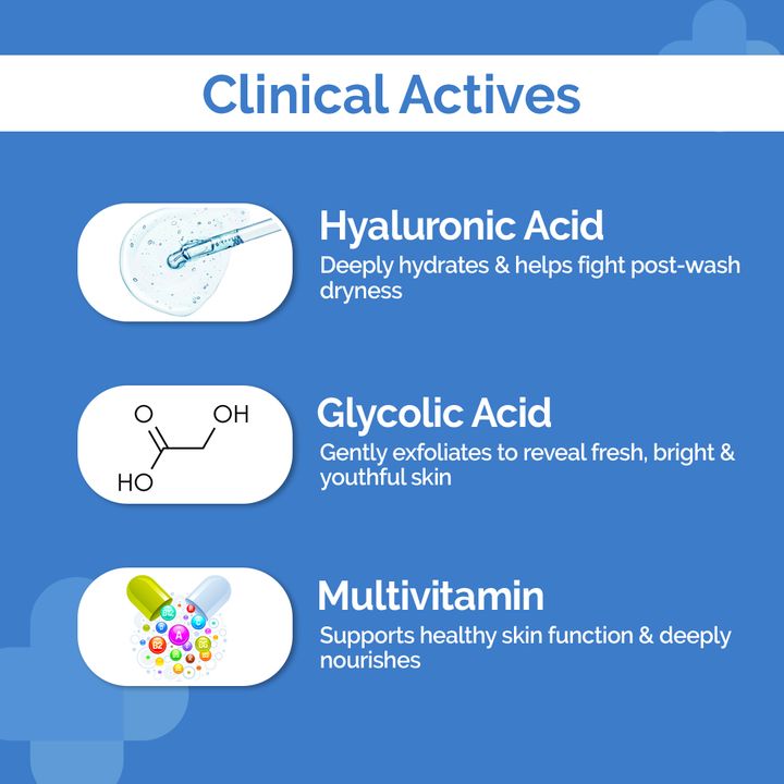 Oil-Free Daily Face Wash With Hyaluronic Acid, Glycolic Acid & Multivitamins for Clear & Hydrated Skin (100 ml)