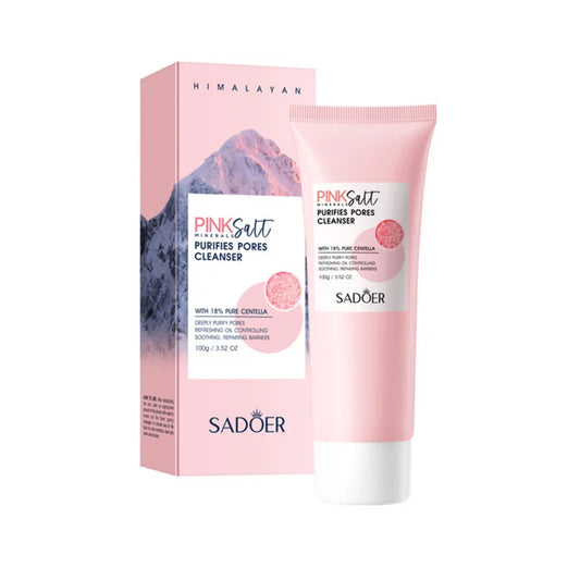 SADOER Himalayan Pink Salt Facial Cleanser Deep Cleansing Moisturizing Face Wash Foam Cleanser Face Cleansing Skin Care ( 100 ml)