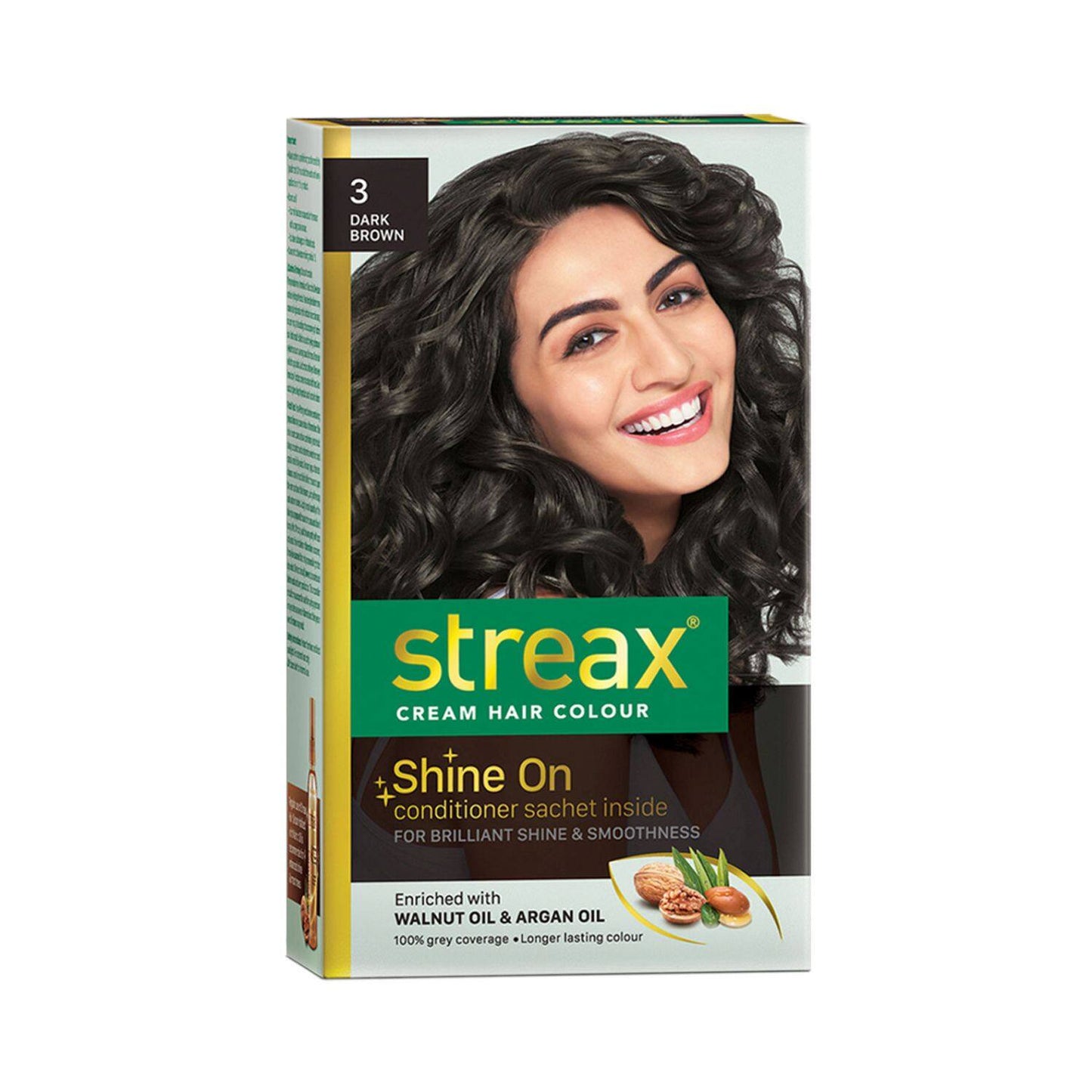 Streax Creme Hair Colour - 3 Dark Brown (70gm+50ml)